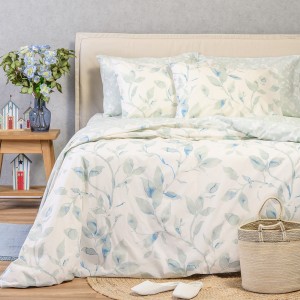 Σετ Σεντόνια Υπέρδιπλα Με λάστιχο Pearl Blue Ultra Line 160Χ200+32 Melinen