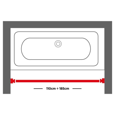 110-185 Ø 20 mm chrome βραχίονας μπάνιου πτυσσόμενος Sealskin
