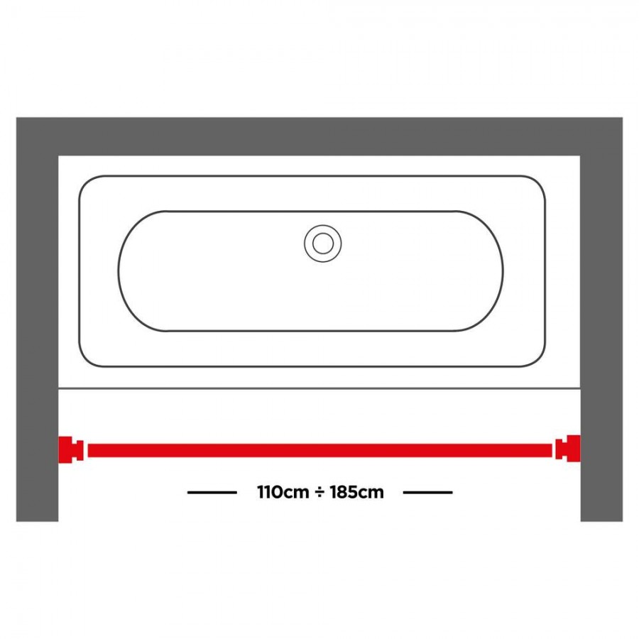 110-185 Ø 20 mm chrome βραχίονας μπάνιου πτυσσόμενος Sealskin