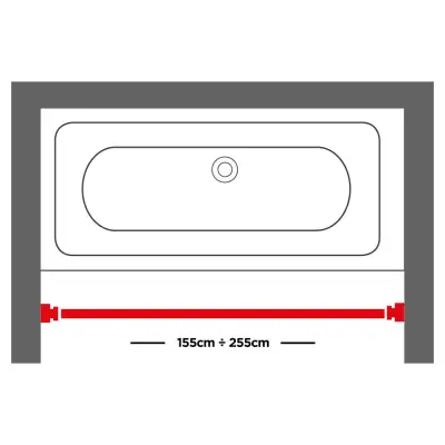 155-255 Ø 20 mm mat aluminum βραχίονας μπάνιου πτυσσόμενος Sealskin