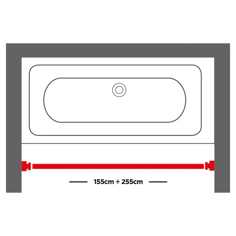 155-255 Ø 20 mm mat aluminum βραχίονας μπάνιου πτυσσόμενος Sealskin