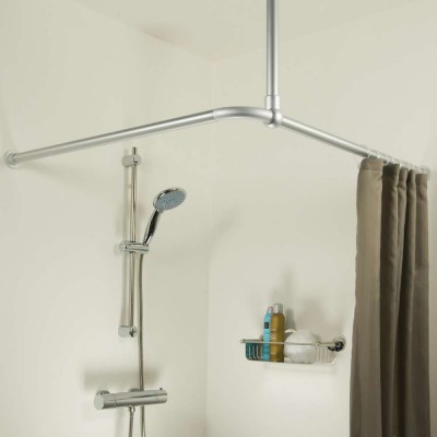 60 Ø 28 mm mat aluminum στήριγμα οροφής για βραχίονα μπάνιου γωνιακό Sealskin