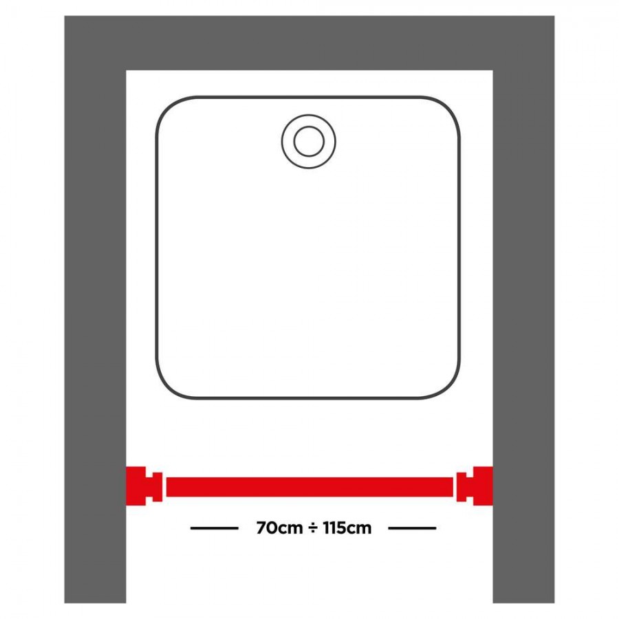 70-115 Ø 20 mm mat aluminum βραχίονας μπάνιου πτυσσόμενος Sealskin