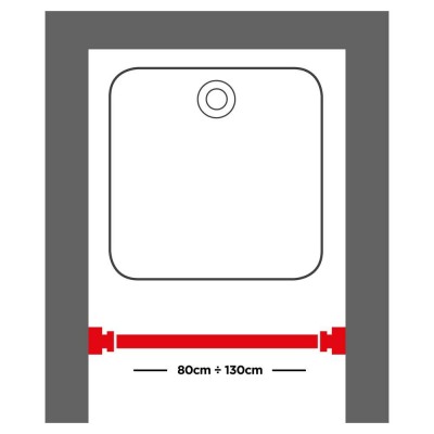 80-130 Ø 28 mm mat aluminum βραχίονας μπάνιου πτυσσόμενος Sealskin