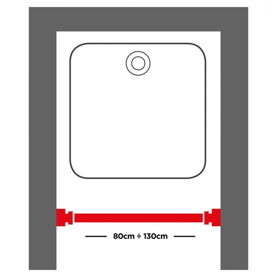 80-130 Ø 28 mm mat aluminum βραχίονας μπάνιου πτυσσόμενος Sealskin