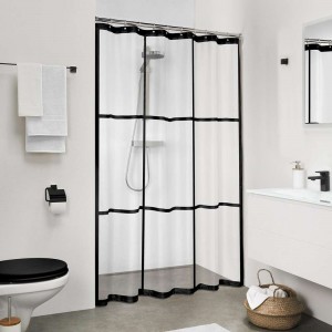 Brix 180X200 Black Κουρτίνα Μπάνιου Πλαστική Sealskin