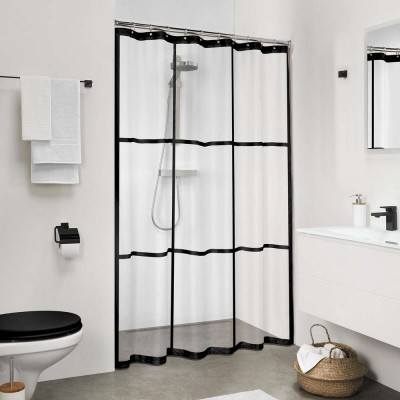 Brix 180X200 Black Κουρτίνα Μπάνιου Πλαστική Sealskin