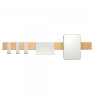 Brix white κρεμάστρα επιτοίχια με ράφι + καθρέπτη Sealskin