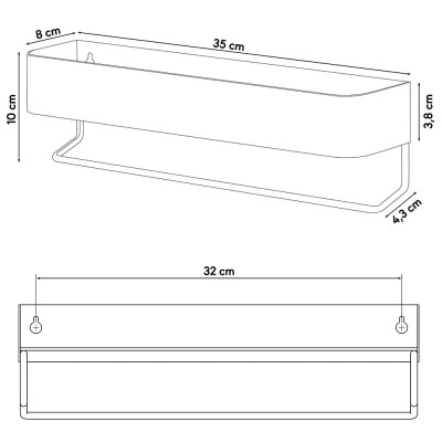 Brix white small ράφι + κρεμάστρα Sealskin