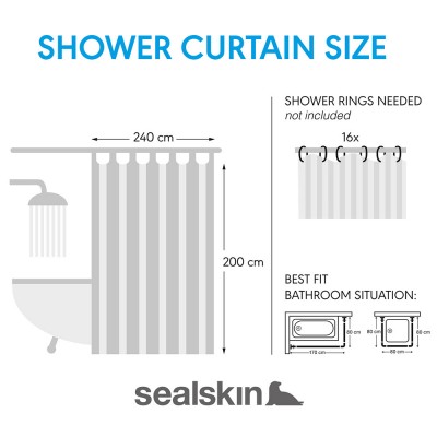 Cosima 240x200 off-white κουρτίνα μπάνιου πλαστική Sealskin