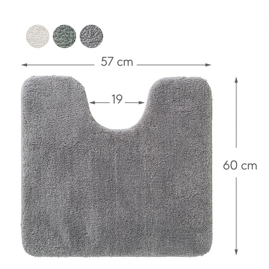 Cosima Πατάκι Λεκάνης 57x60cm Grey Sealskin