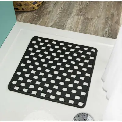 Doby 50x50 black αντιολισθητικό ταπέτο ντουζιέρας Sealskin
