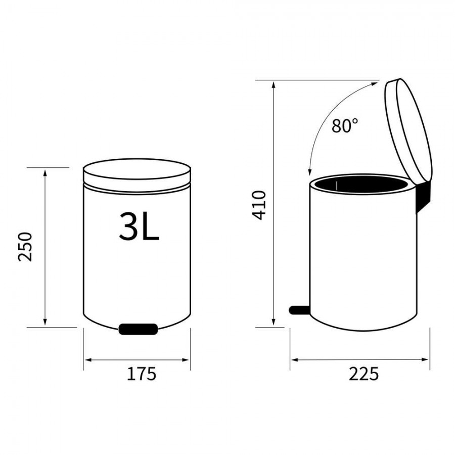 Industrial white 3L κάδος απορριμμάτων Sealskin
