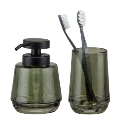 Mood green set δοχείο κρεμοσάπουνου 380 ml & ποτήρι οδοντόβουρτσας Sealskin