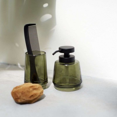 Mood green set δοχείο κρεμοσάπουνου 380 ml & ποτήρι οδοντόβουρτσας Sealskin