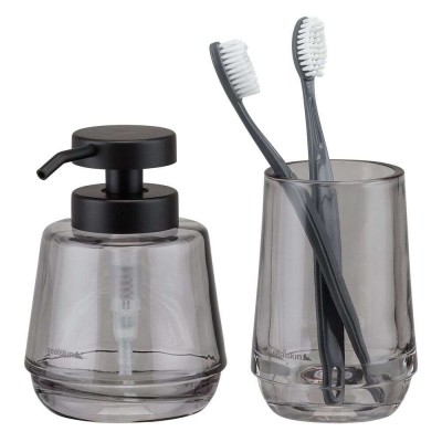 Mood grey set δοχείο κρεμοσάπουνου 380 ml & ποτήρι οδοντόβουρτσας Sealskin