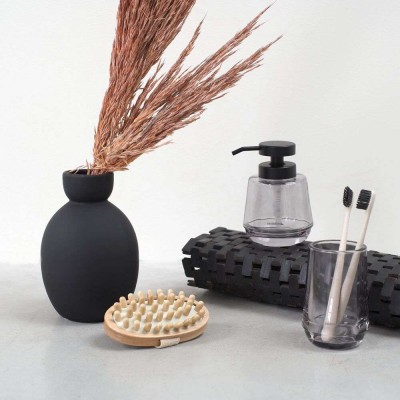 Mood grey set δοχείο κρεμοσάπουνου 380 ml & ποτήρι οδοντόβουρτσας Sealskin