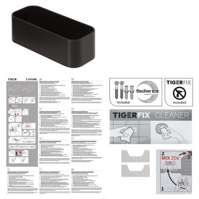 2-Store Επιτοίχιο Ράφι 25 cm Black Tiger