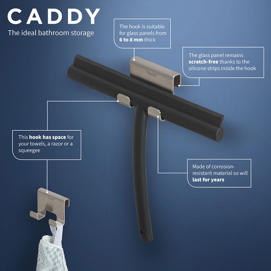 Caddy Άγκιστρο Διπλό 6-8 mm Brushed stainless steel Tiger Caddy Άγκιστρο Διπλό 6-8 mm Brushed stainless steel Tiger