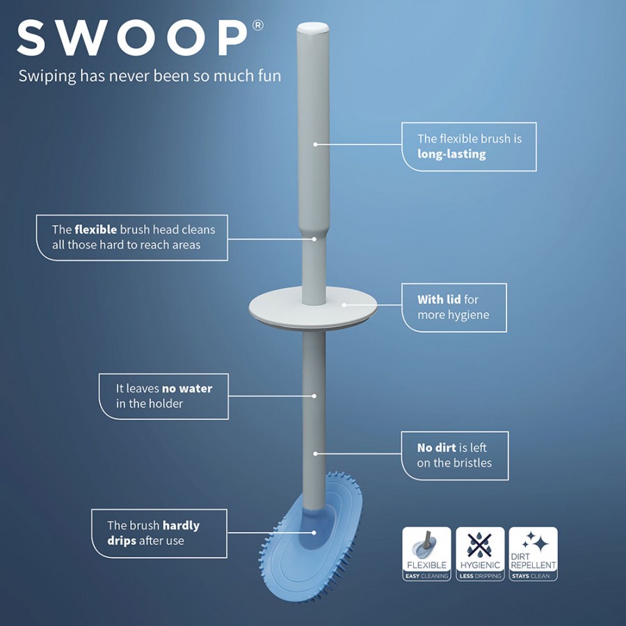 Tess Πιγκάλ με Εύκαμπτη Βούρτσα Swoop® White / Light grey 602 Gr Tiger