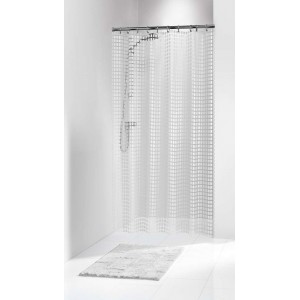 Tiles 180X200 White Κουρτίνα Μπάνιου Πλαστική Sealskin Elemental
