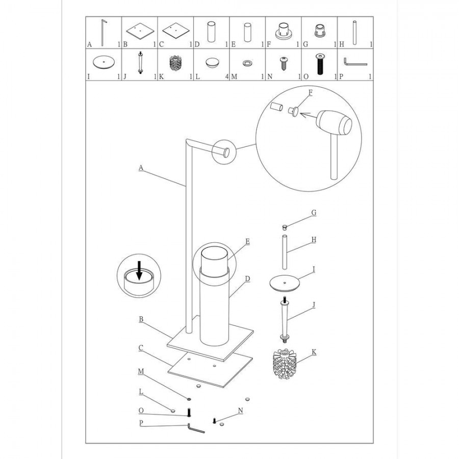 Tube 2nd version chrome σταντ χαρτιού υγείας + πιγκάλ Sealskin