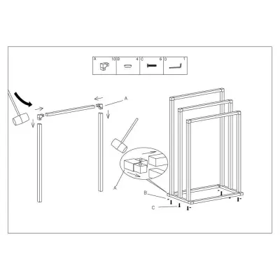 Tube black κρεμάστρα επιδαπέδια Sealskin Tube black κρεμάστρα επιδαπέδια Sealskin