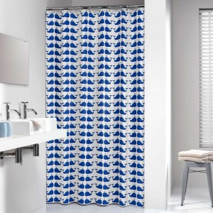 Whale 180X200 Blue Κουρτίνα Μπάνιου Πλαστική Sealskin