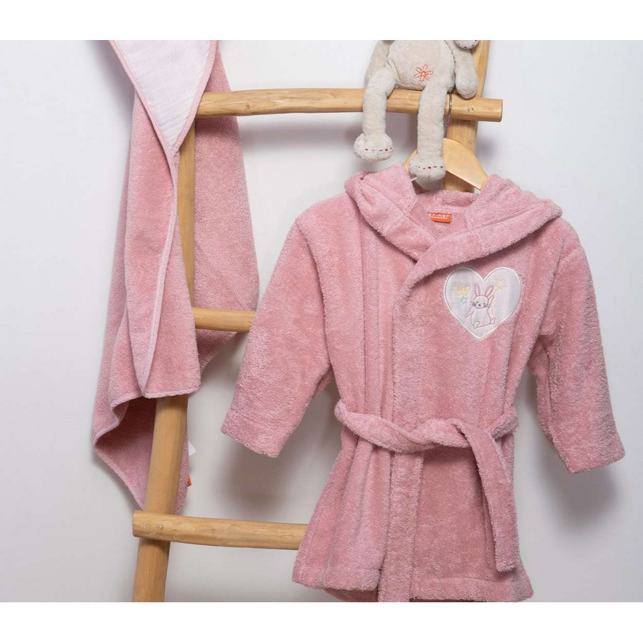 Βρεφικo Μπουρνουζι Fly Love Pink