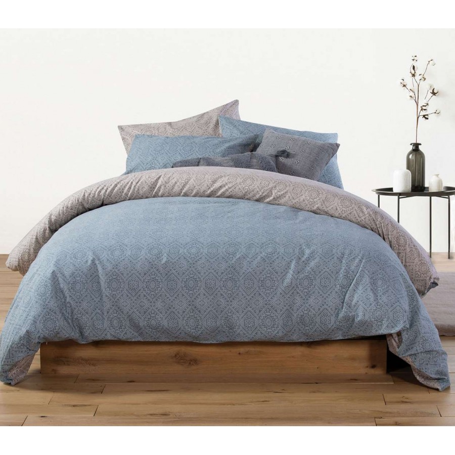 Σετ Σεντονια Μονα Φανελένια Clover 160X260 Denim