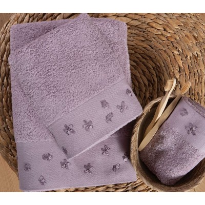 Σετ Πετσετεσ 3 Τεμαχιων Blossom Lilac Σετ Πετσετεσ 3 Τεμαχιων Blossom Lilac