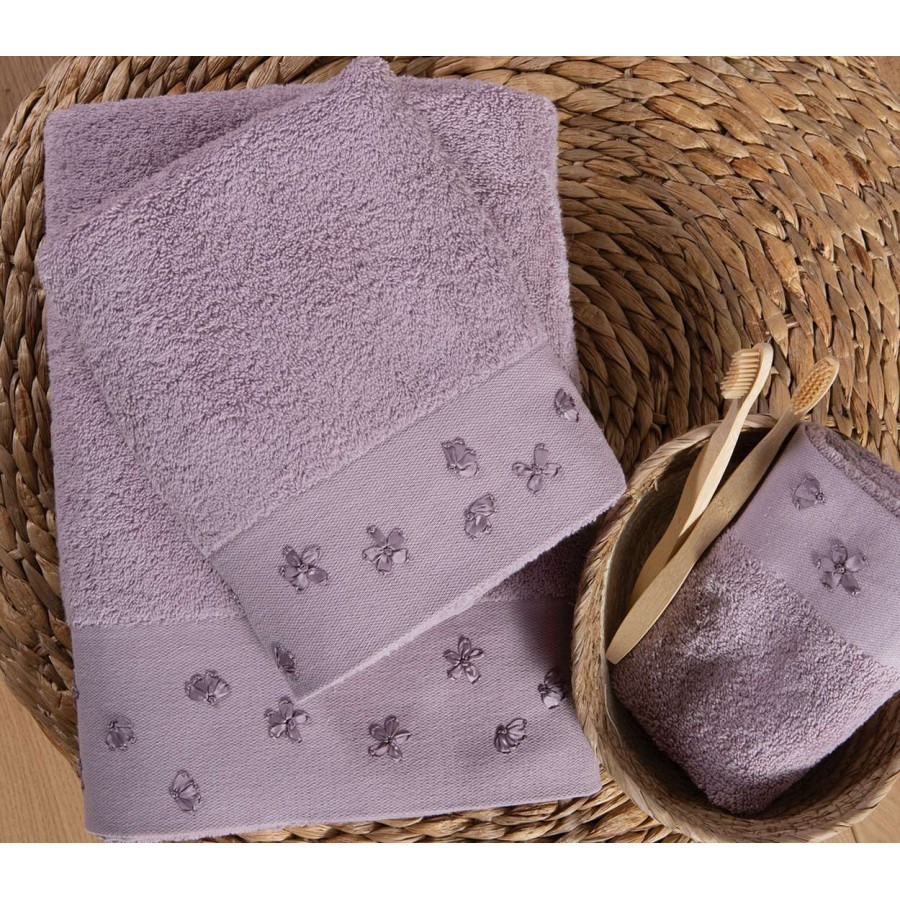 Σετ Πετσετεσ 3 Τεμαχιων Blossom Lilac Σετ Πετσετεσ 3 Τεμαχιων Blossom Lilac