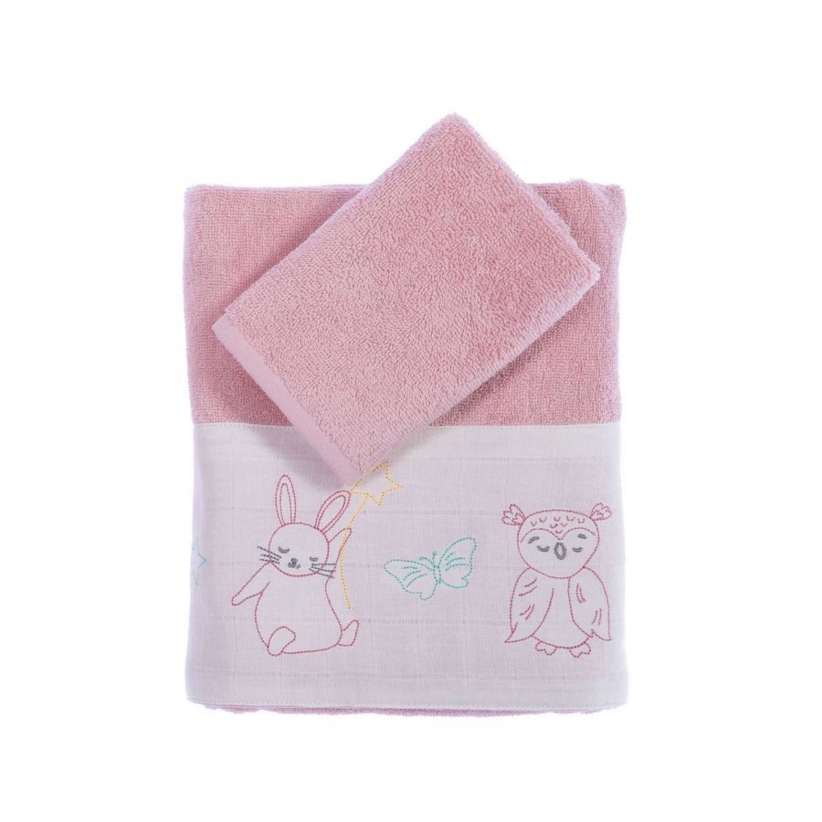Βρεφικεσ Πετσετεσ Σετ 2Τμχ Fly Love Pink