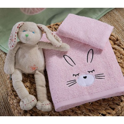 Βρεφικεσ Πετσετεσ Σετ 2Tmx I Love Bunnies  Pink