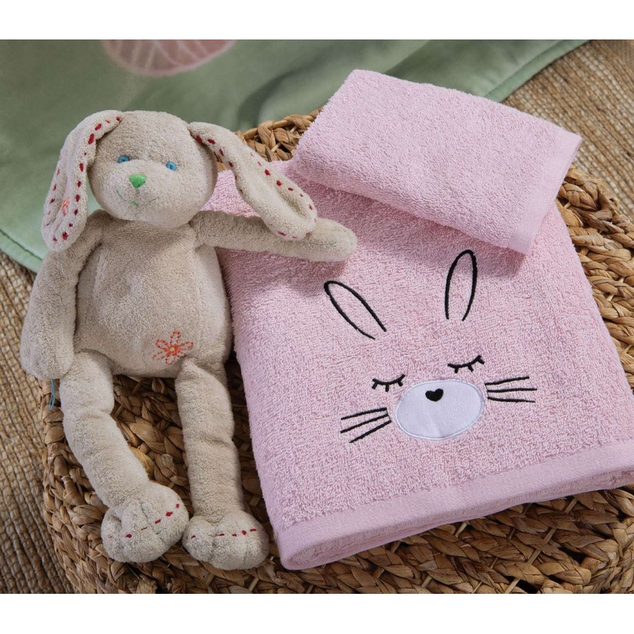 Βρεφικεσ Πετσετεσ Σετ 2Tmx I Love Bunnies  Pink