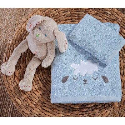 Βρεφικεσ Πετσετεσ Σετ 2Tmx Sweet Sheep L.blue Βρεφικεσ Πετσετεσ Σετ 2Tmx Sweet Sheep L.blue