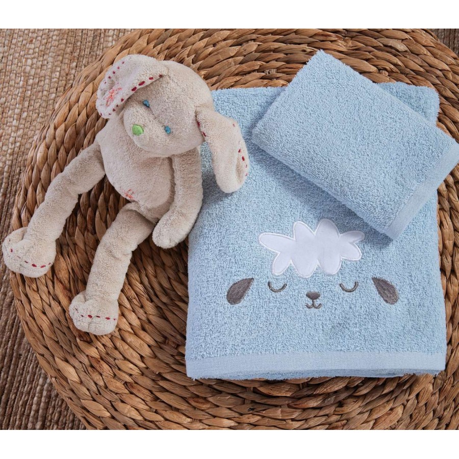 Βρεφικεσ Πετσετεσ Σετ 2Tmx Sweet Sheep L.blue Βρεφικεσ Πετσετεσ Σετ 2Tmx Sweet Sheep L.blue