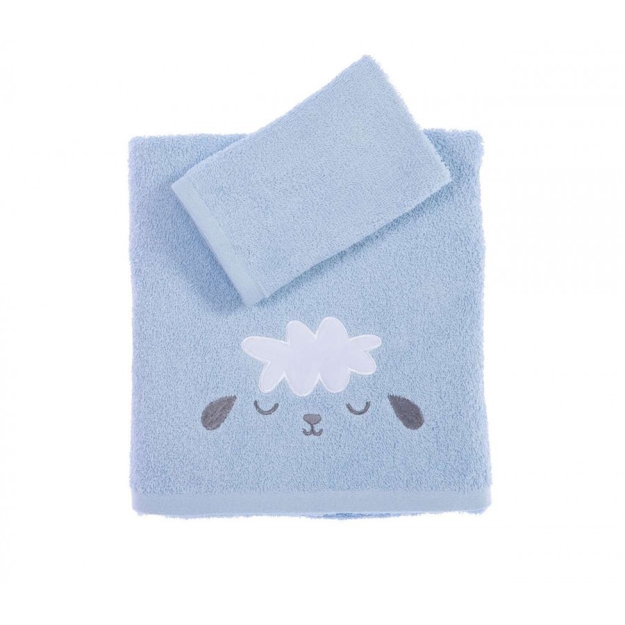 Βρεφικεσ Πετσετεσ Σετ 2Tmx Sweet Sheep L.blue Βρεφικεσ Πετσετεσ Σετ 2Tmx Sweet Sheep L.blue