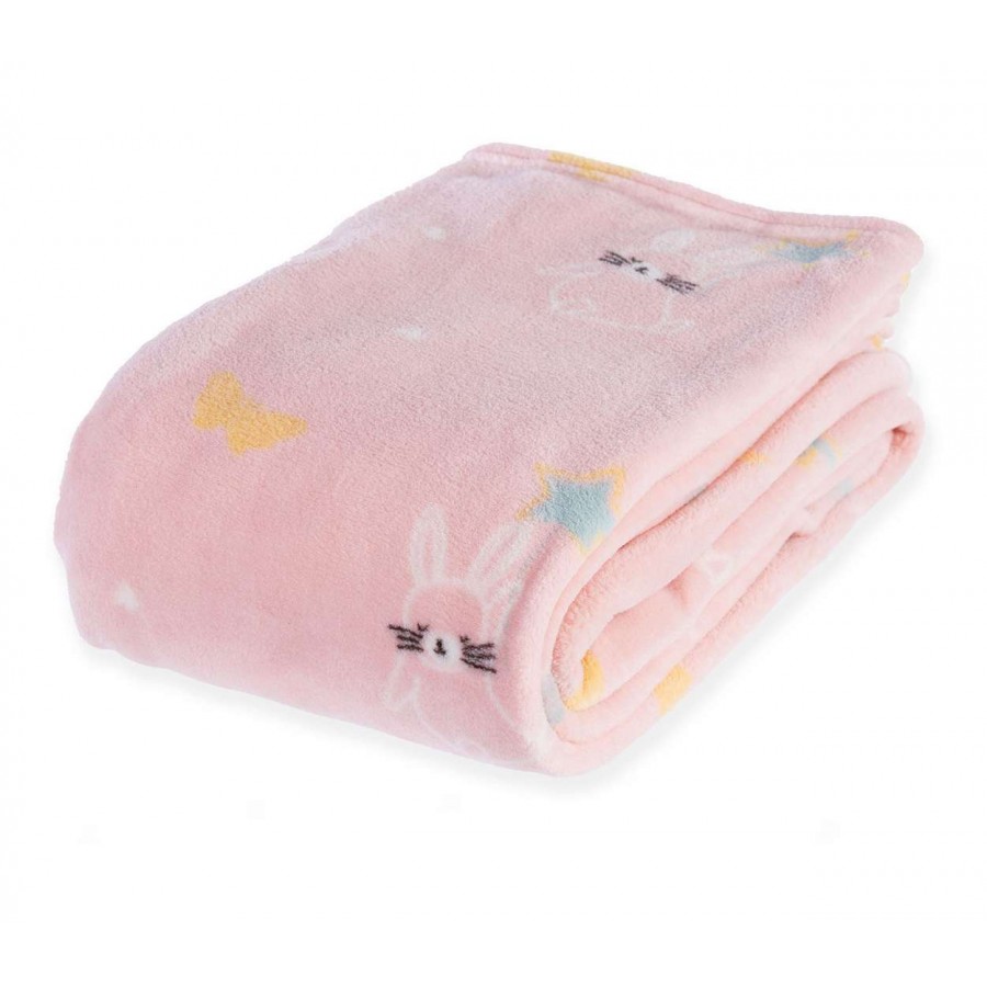 Βρεφικη Κουβερτα Fleece Αγκαλιασ Fly Love 75X110 Pink