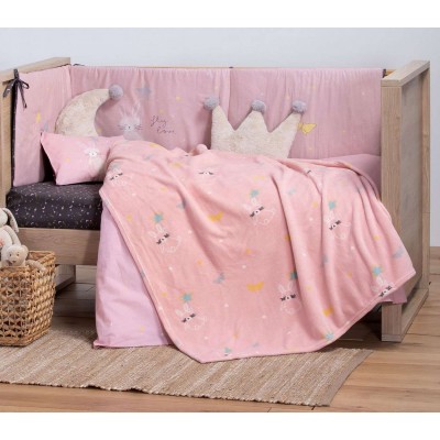 Βρεφικη Κουβερτα Fleece Αγκαλιασ Fly Love 75X110 Pink