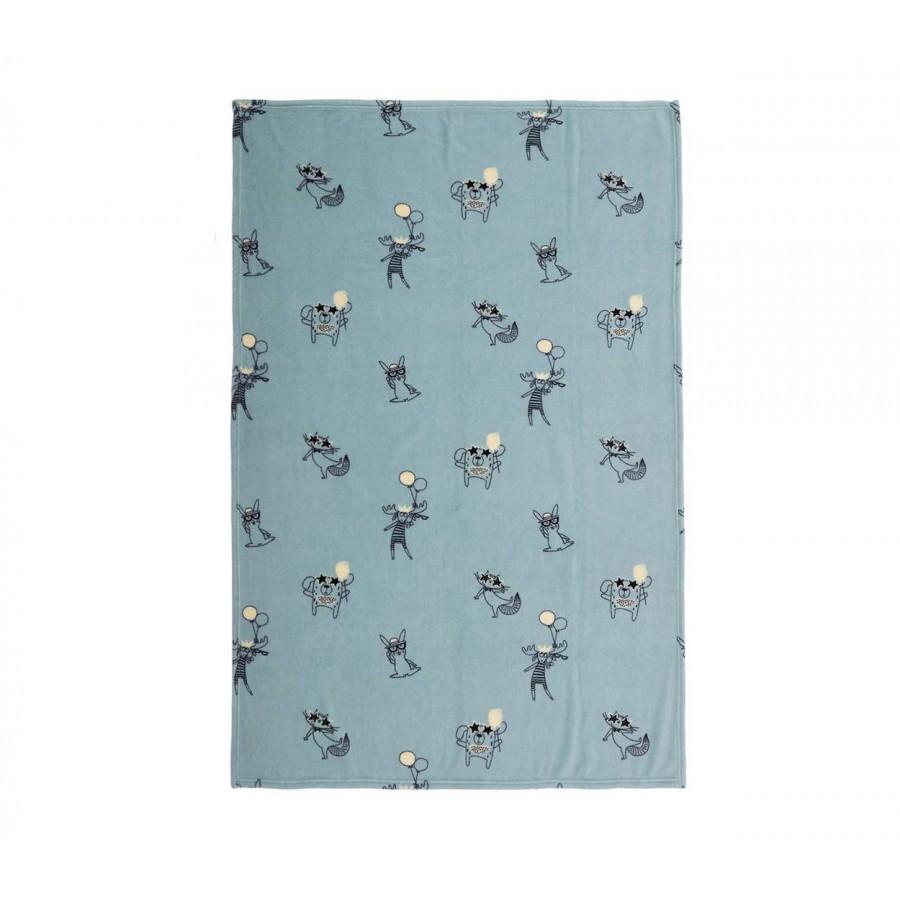 Βρεφικη Κουβερτα Fleece Αγκαλιασ Party Animals 75Χ110 Green