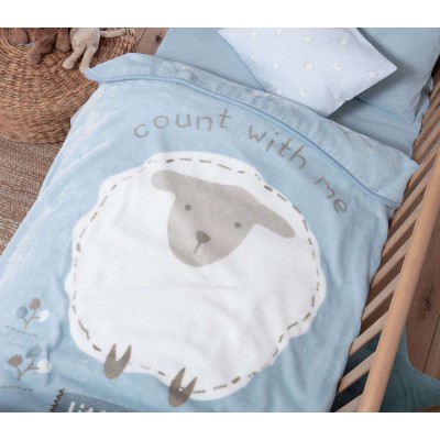 Βρεφικη Κουβερτα Κουνιασ Sweet Sheep 100X140 L.blue Βρεφικη Κουβερτα Κουνιασ Sweet Sheep 100X140 L.blue