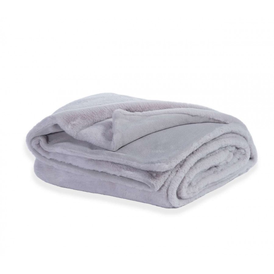 Κουβερτα Με Γουνα Υπερδιπλη Warmer Silver