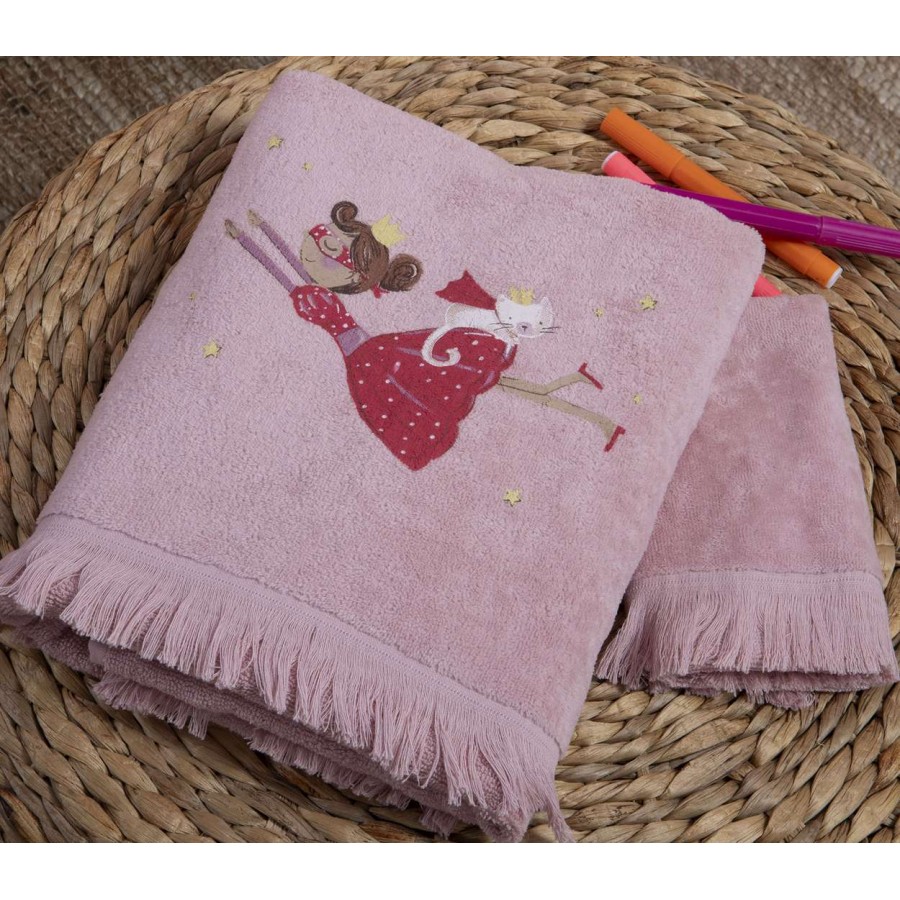 Παιδικεσ Πετσετεσ Σετ 2Τμχ Princess At Home Pink