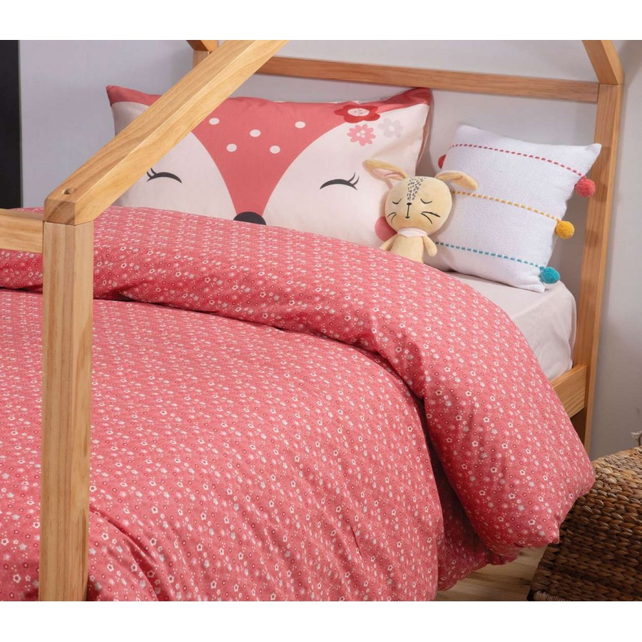 Παιδικη Παπλωματοθηκη Μονη Σετ Fox In Style 160X240 Coral Παιδικη Παπλωματοθηκη Μονη Σετ Fox In Style 160X240 Coral