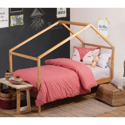 Παιδικη Παπλωματοθηκη Μονη Σετ Fox In Style 160X240 Coral Παιδικη Παπλωματοθηκη Μονη Σετ Fox In Style 160X240 Coral