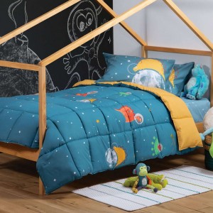 Παιδικο Παπλωμα Μονο Roar Into Space 160X220 Denim