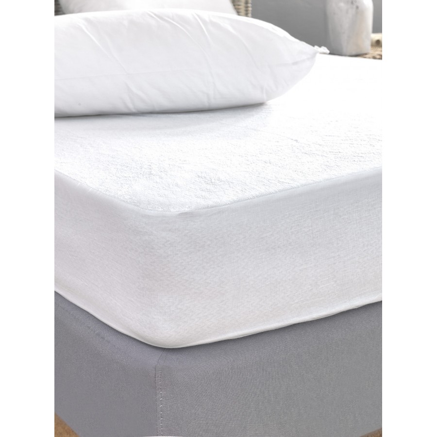 Κάλυμμα Ημίδιπλο White Comfort 100x200+35 TERRY WATERPROOF