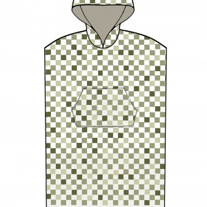 Poncho Θαλάσσης με κουκούλα CHECKS GREEN Large - X-Large