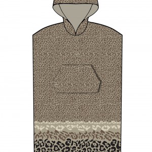 Poncho Θαλάσσης με κουκούλα LEOPARD BROWN Large - X-Large